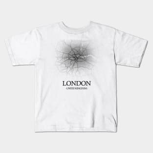 London City Map Black - UK Cartography Kids T-Shirt